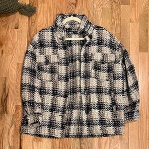 Zara Black and White Plaid Jacket